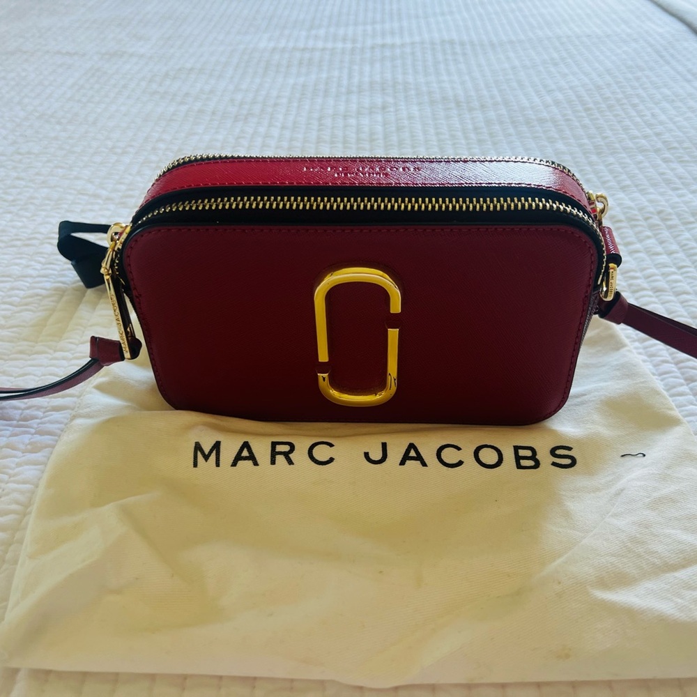 Marc Jacobs Burgundy Crossbody with Gold Accents